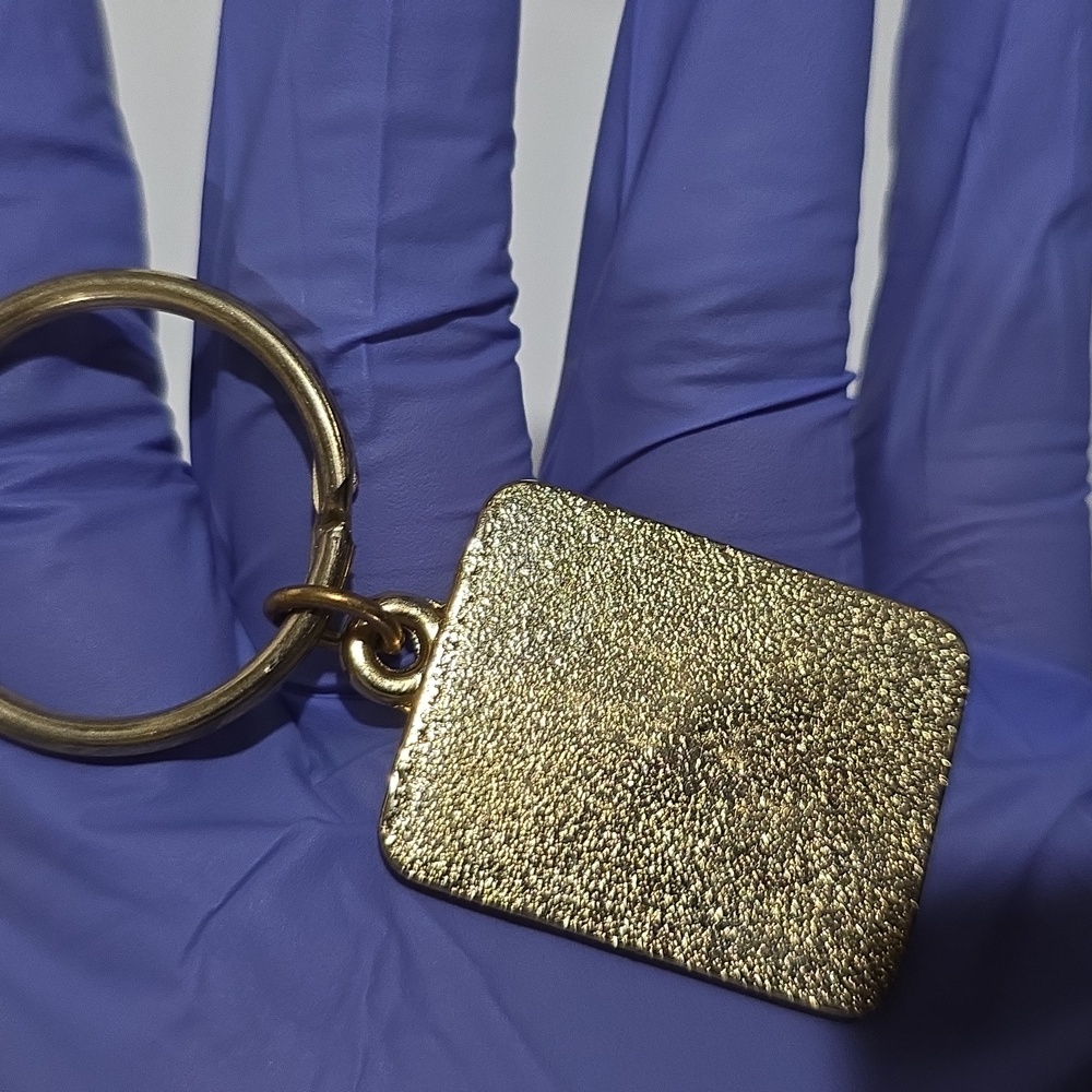 Gold Tone Rectangular Keychain With Initial "S" P… - image 7